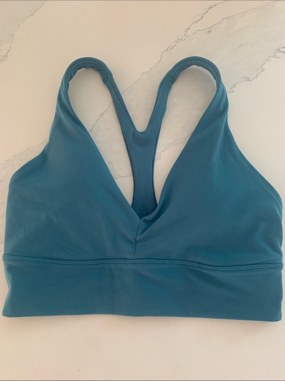Athleta Serenity Racerback Sports Bra Teal Size Small Yoga Athleisure Workout